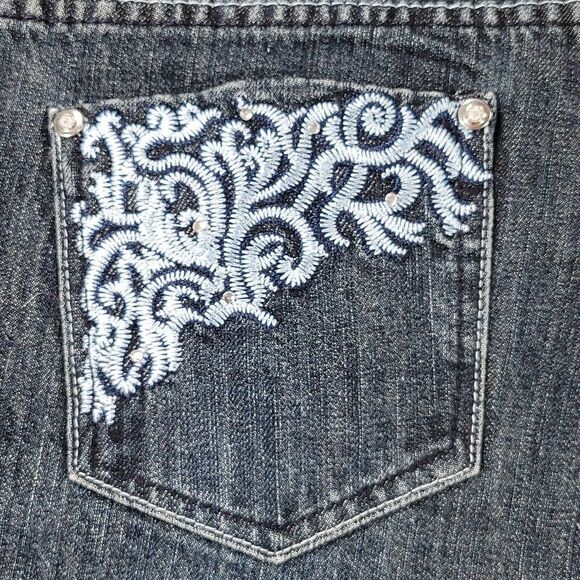 ☔️💜Decoded Blue Jeans w/Rhinestone & Embroidered Back Pockets Size 7/29 - Picture 9 of 12